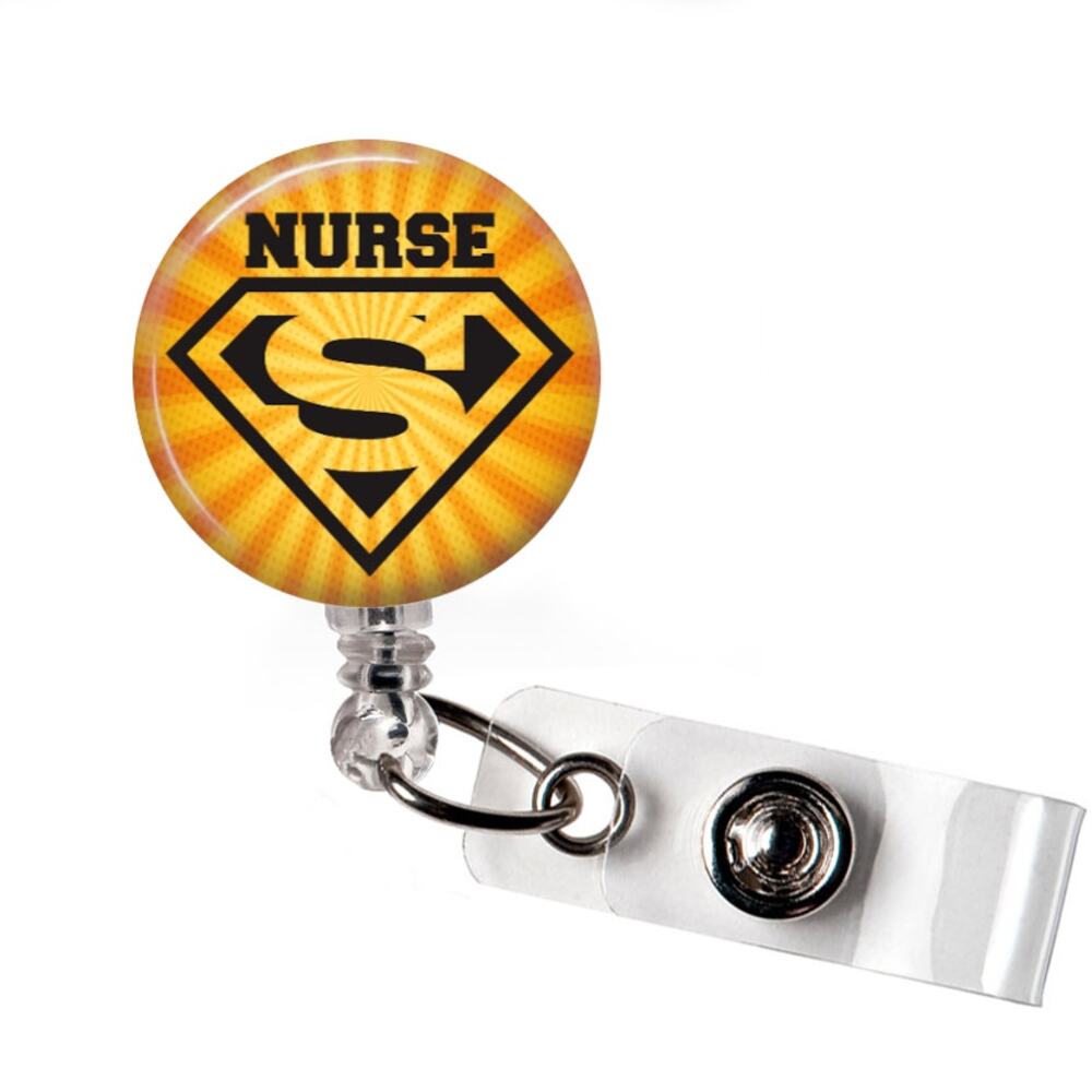 Super Nurse Badge Reel Nurse Hero Comic Nurse Healthcare Worker Holder